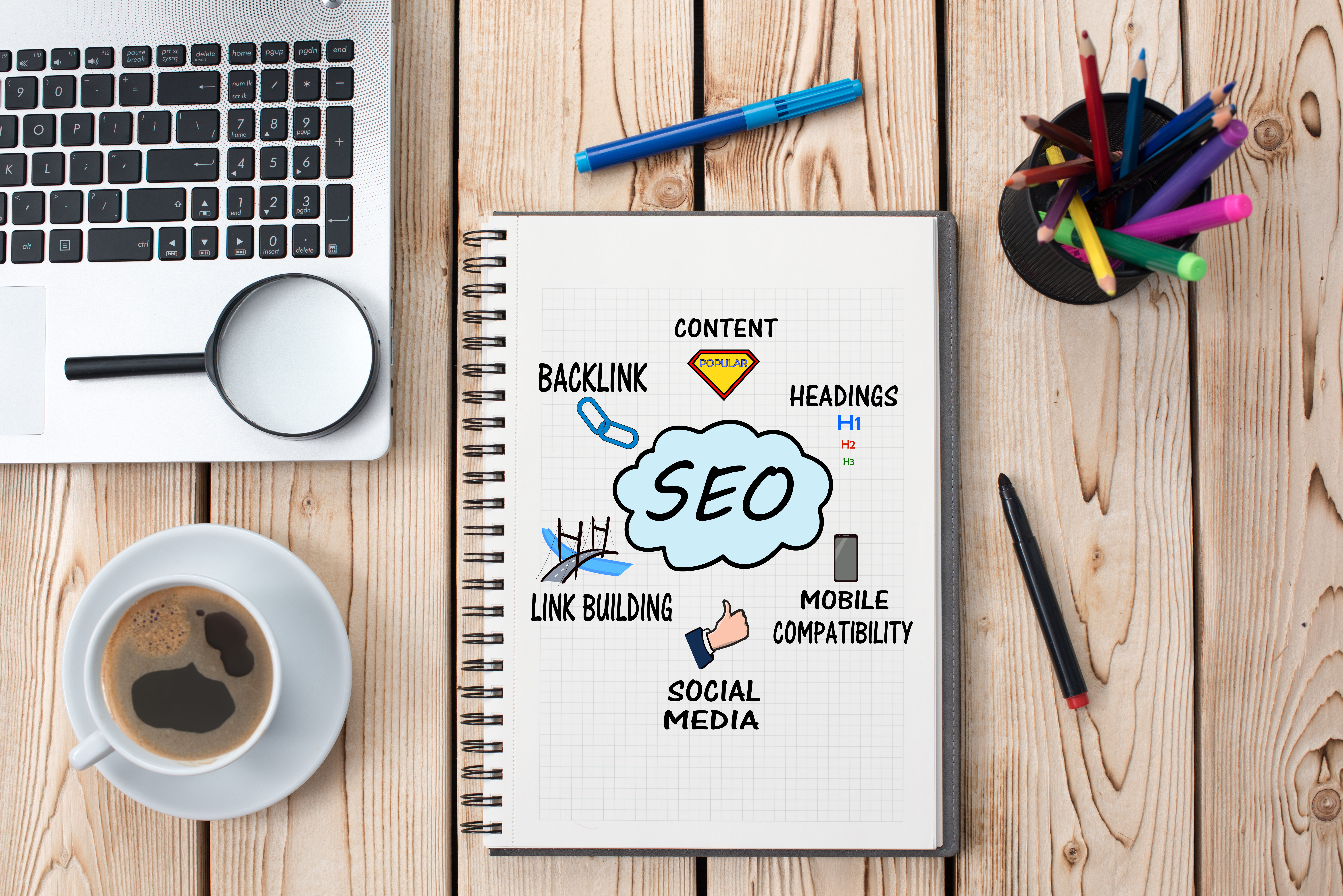Graphic of search engine optimization features